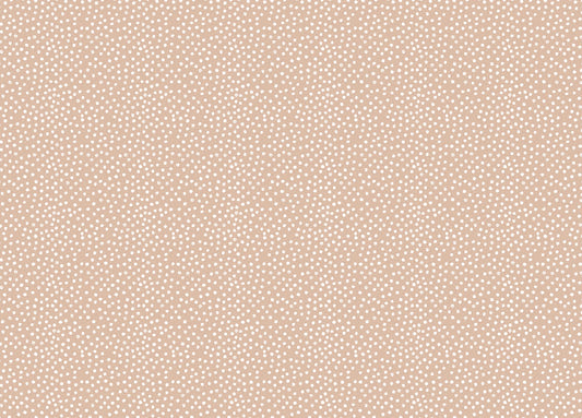 Abstract Beige and White Brush Polka Dots Wallpaper