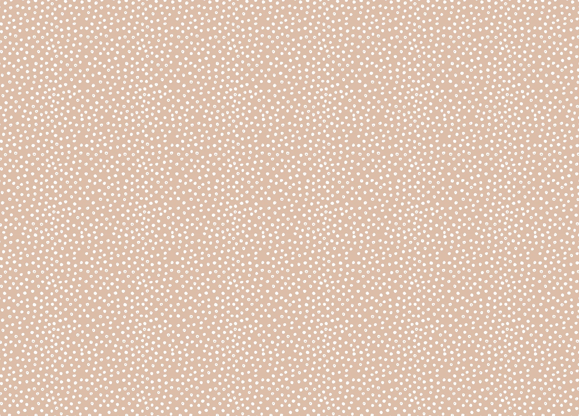 Abstract Beige and White Brush Polka Dots Wallpaper