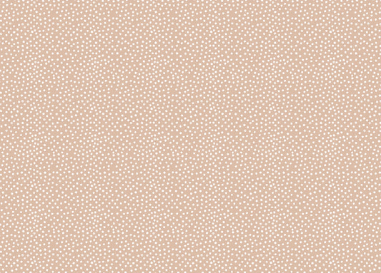 Abstract Beige and White Brush Polka Dots Wallpaper