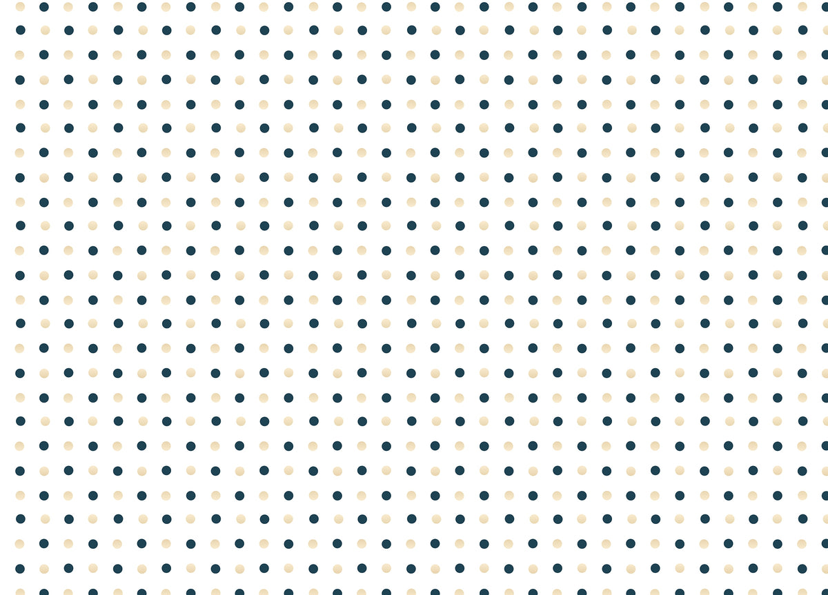 Dark Blue and Golden Polka Dots White Background Wallpaper in your room