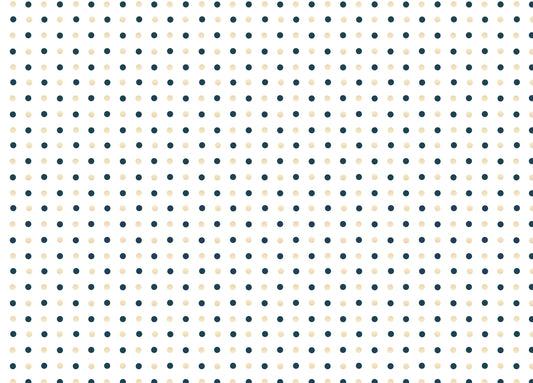 Dark Blue and Golden Polka Dots White Background Wallpaper