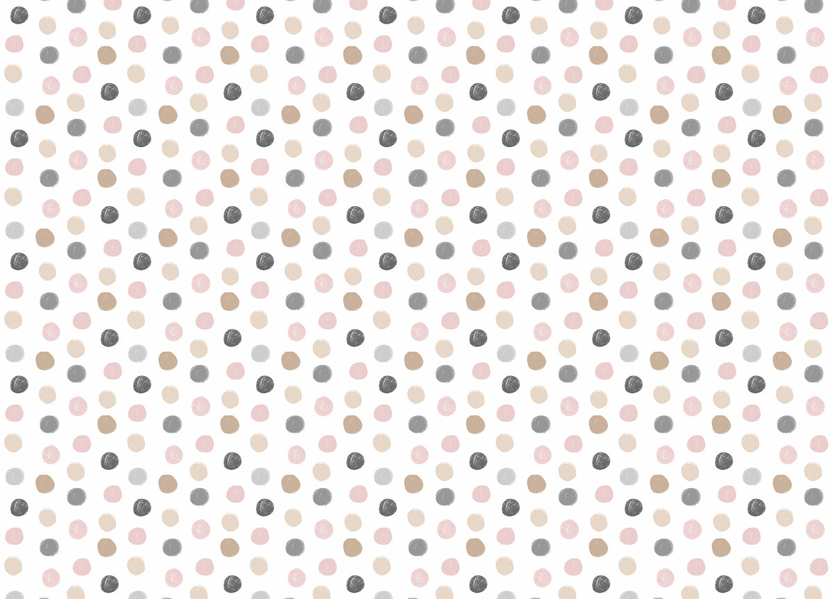 Pastel Colorful Pattern Polka Dots Kids Wallpaper in your room