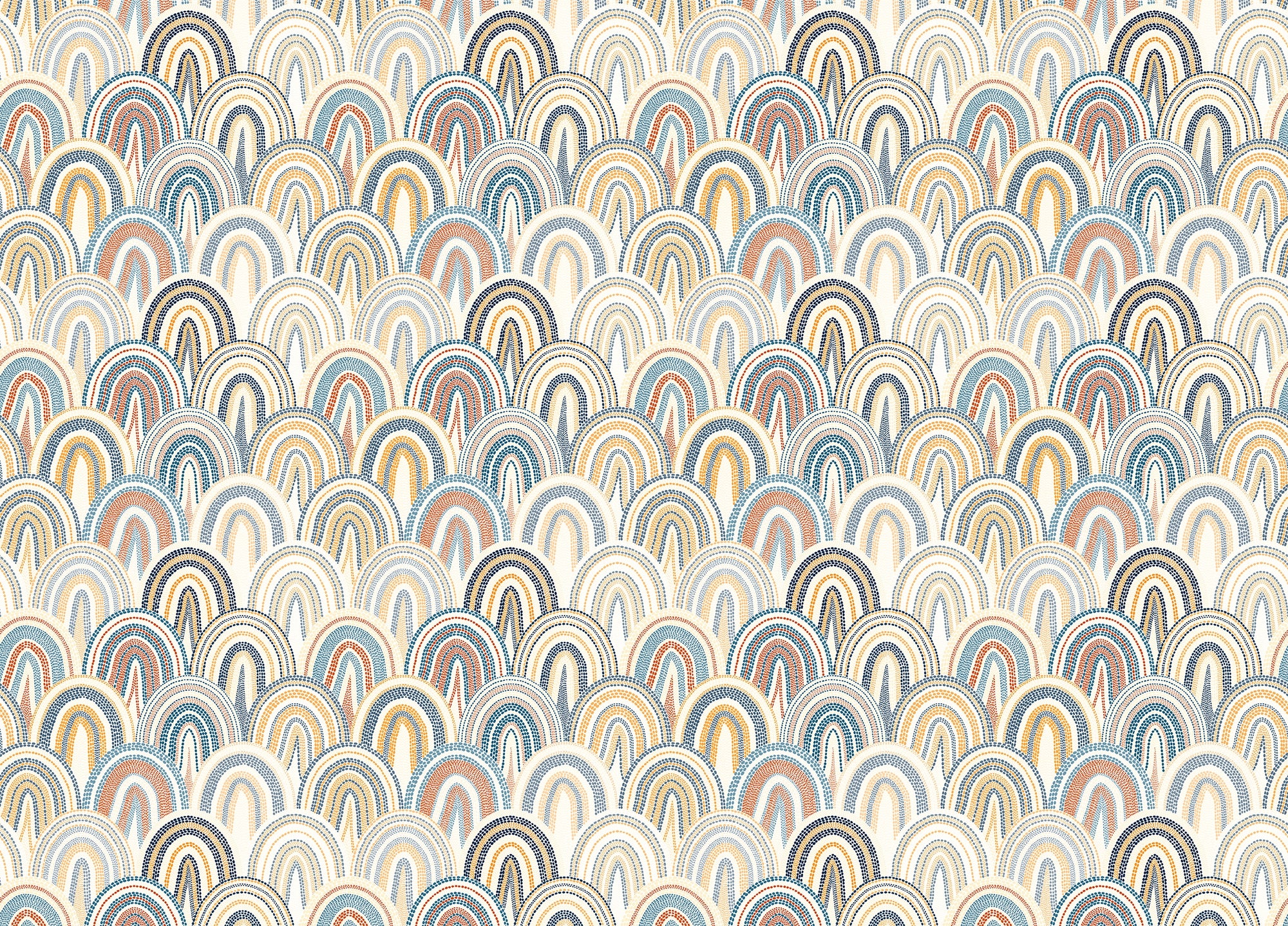 Bohemian Patchwork Pattern Polka Dots Style Wallpaper