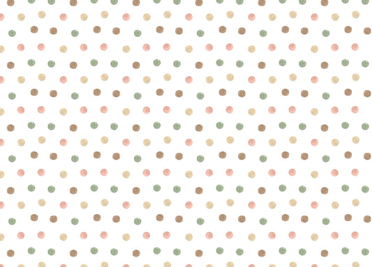 Cute Boho Style Watercolor Pattern Polka Dots Wallpaper