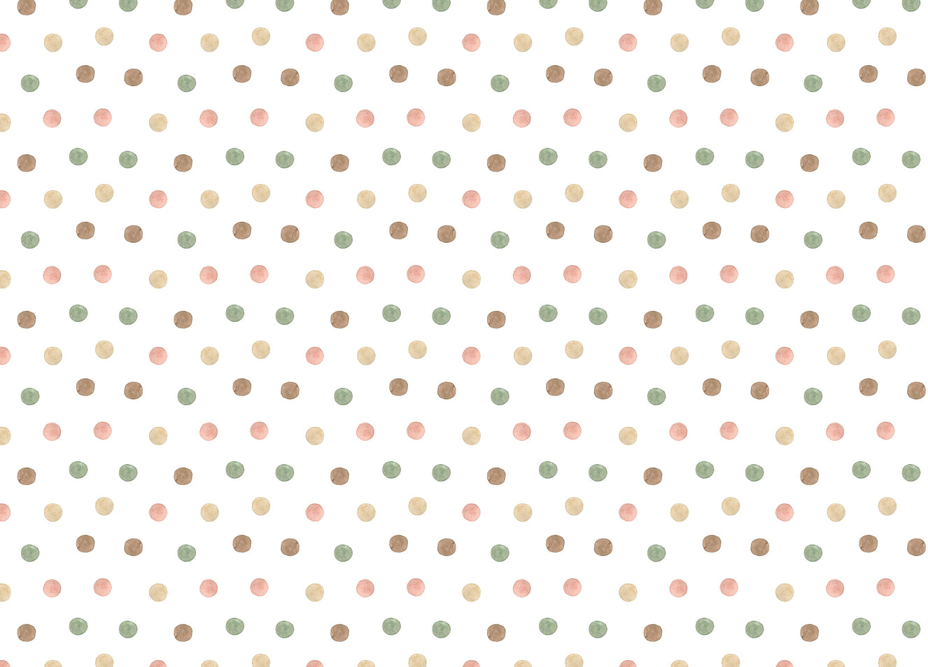 Cute Boho Style Watercolor Pattern Polka Dots Wallpaper