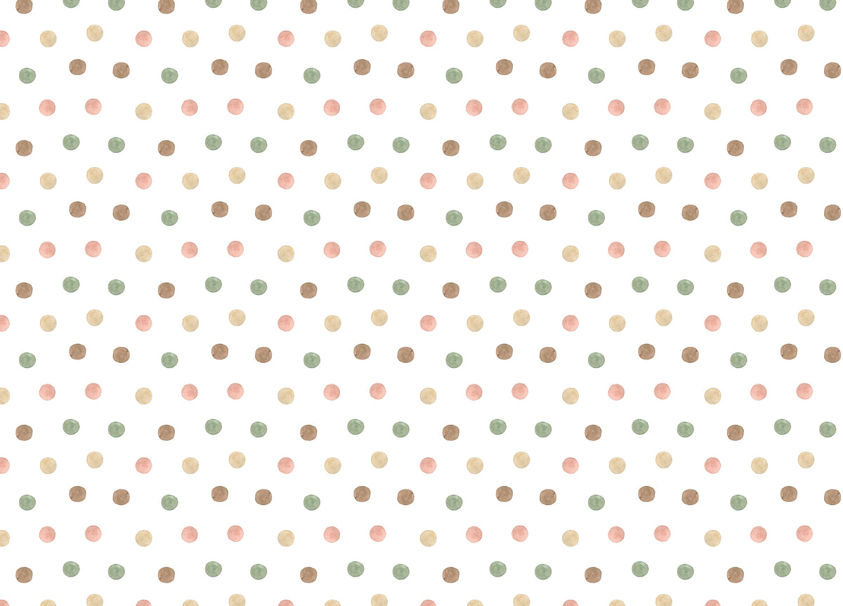 Cute Boho Style Watercolor Pattern Polka Dots Wallpaper in your room