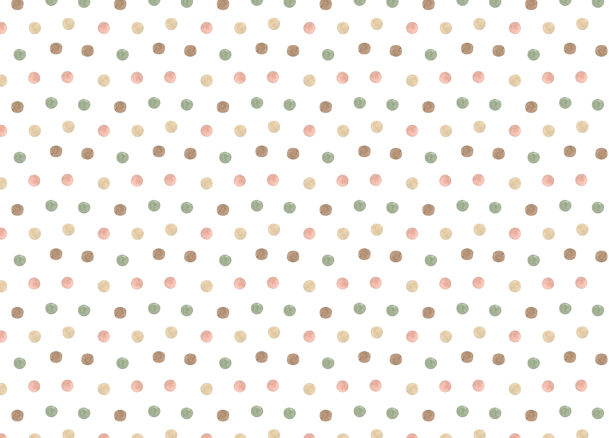 Cute Boho Style Watercolor Pattern Polka Dots Wallpaper