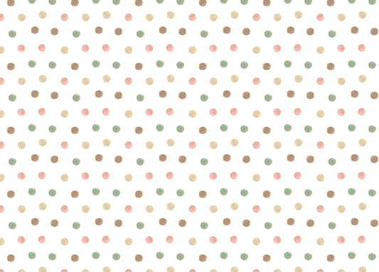 Cute Boho Style Watercolor Pattern Polka Dots Wallpaper