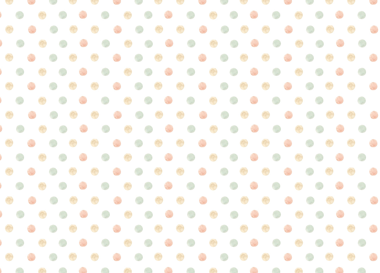 Pastel Watercolor Polka Dots Isolated White Wallpaper
