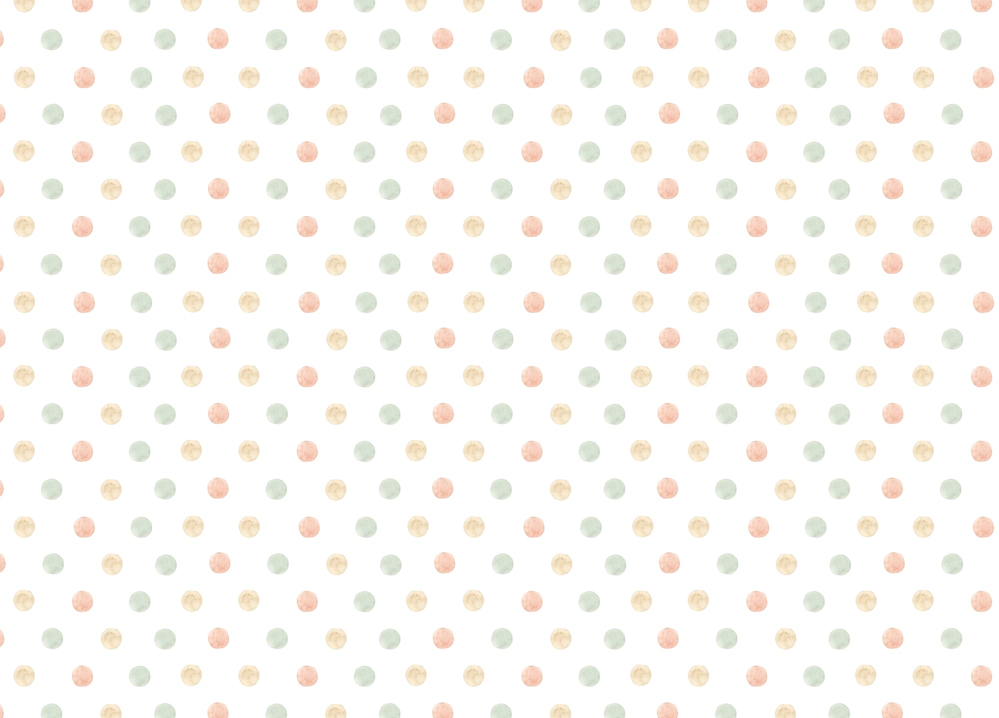 Pastel Watercolor Polka Dots Isolated White Wallpaper