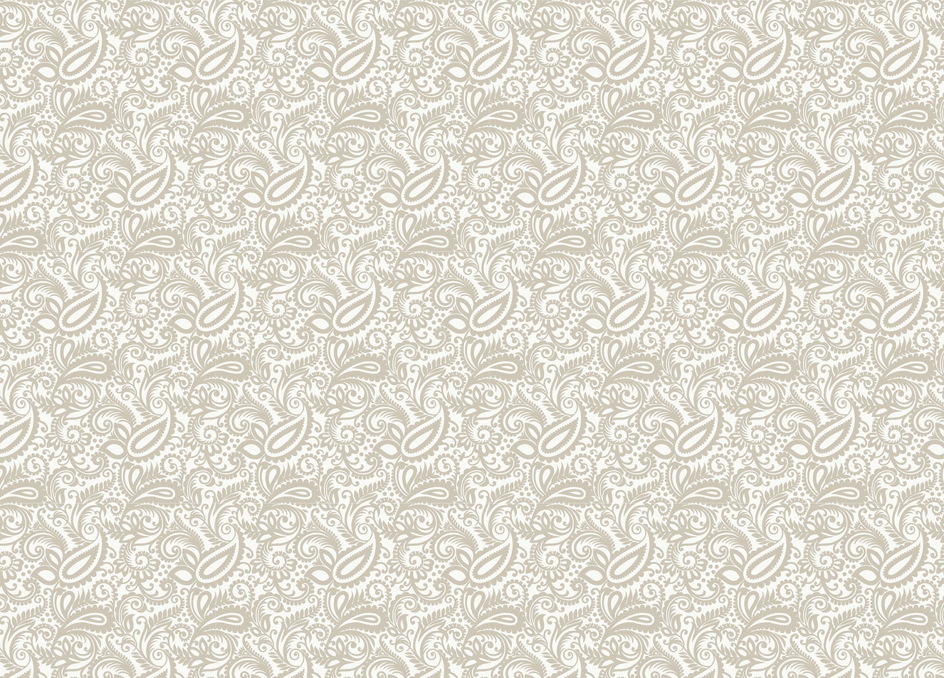 Beige Color Middle Eastern Paisleys Swirled Leaves Wallpaper