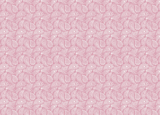Pink Color Hand Drawn Paisley Ornament Wallpaper