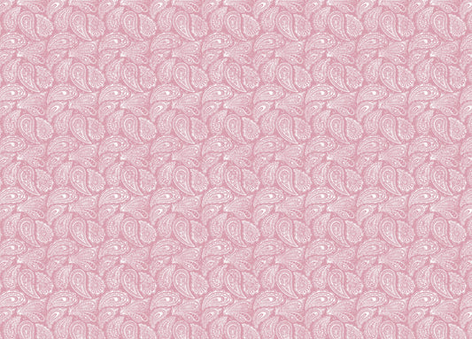 Pink Color Hand Drawn Paisley Ornament Wallpaper
