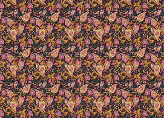 Colorful Abstract Repeat Pattern Paisley Wallpaper