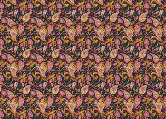 Colorful Abstract Repeat Pattern Paisley Wallpaper