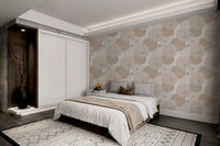 Rustic mural wallpaper featuring a colorful pumpkin patch scene.