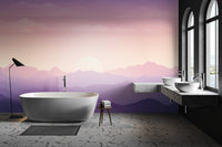 Purple Sunset Mountain Wallpaper - Wallanza