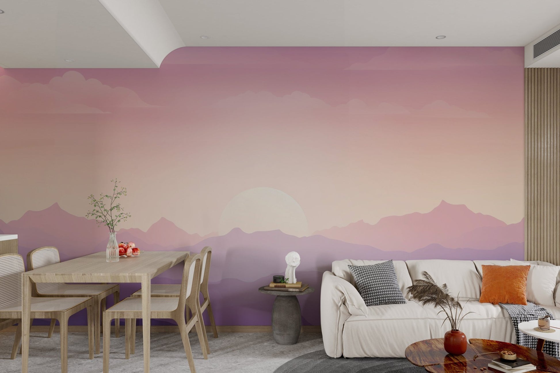 Purple Sunset Mountain Wallpaper - Wallanza