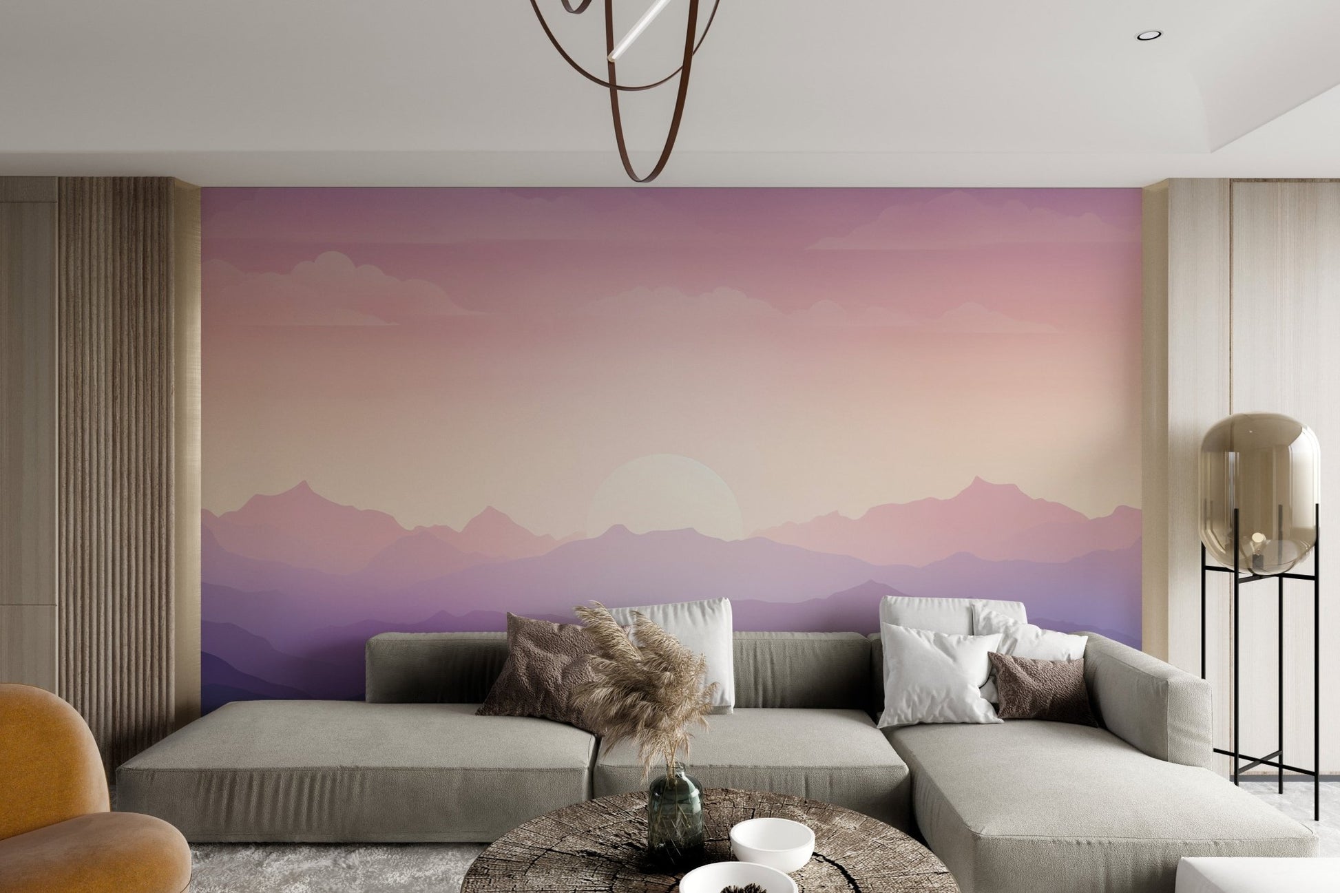 Purple Sunset Mountain Wallpaper - Wallanza