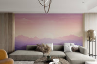 Purple Sunset Mountain Wallpaper - Wallanza