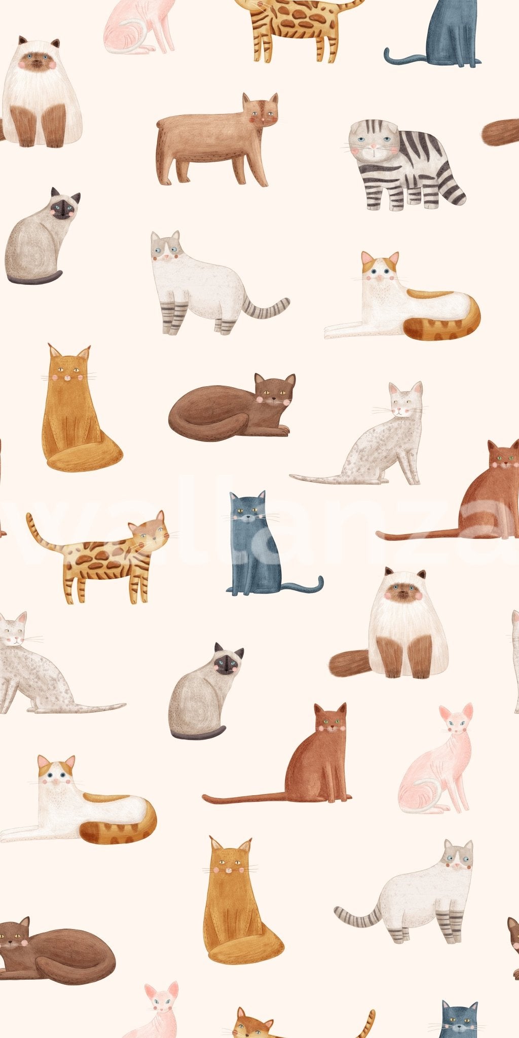 Curious orange forest cat nursery wallpaper