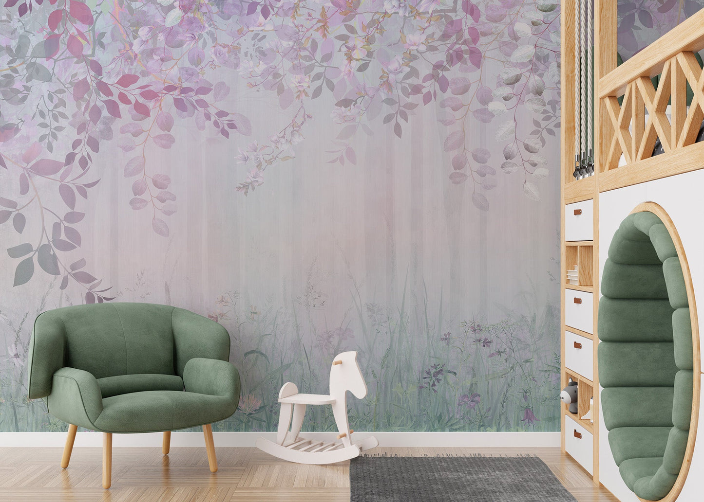 Rainbow Haze Forest Wallpaper Mural - Wallanza
