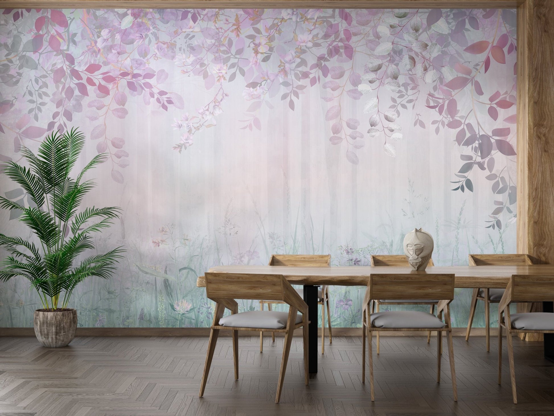 Rainbow Haze Forest Wallpaper Mural - Wallanza