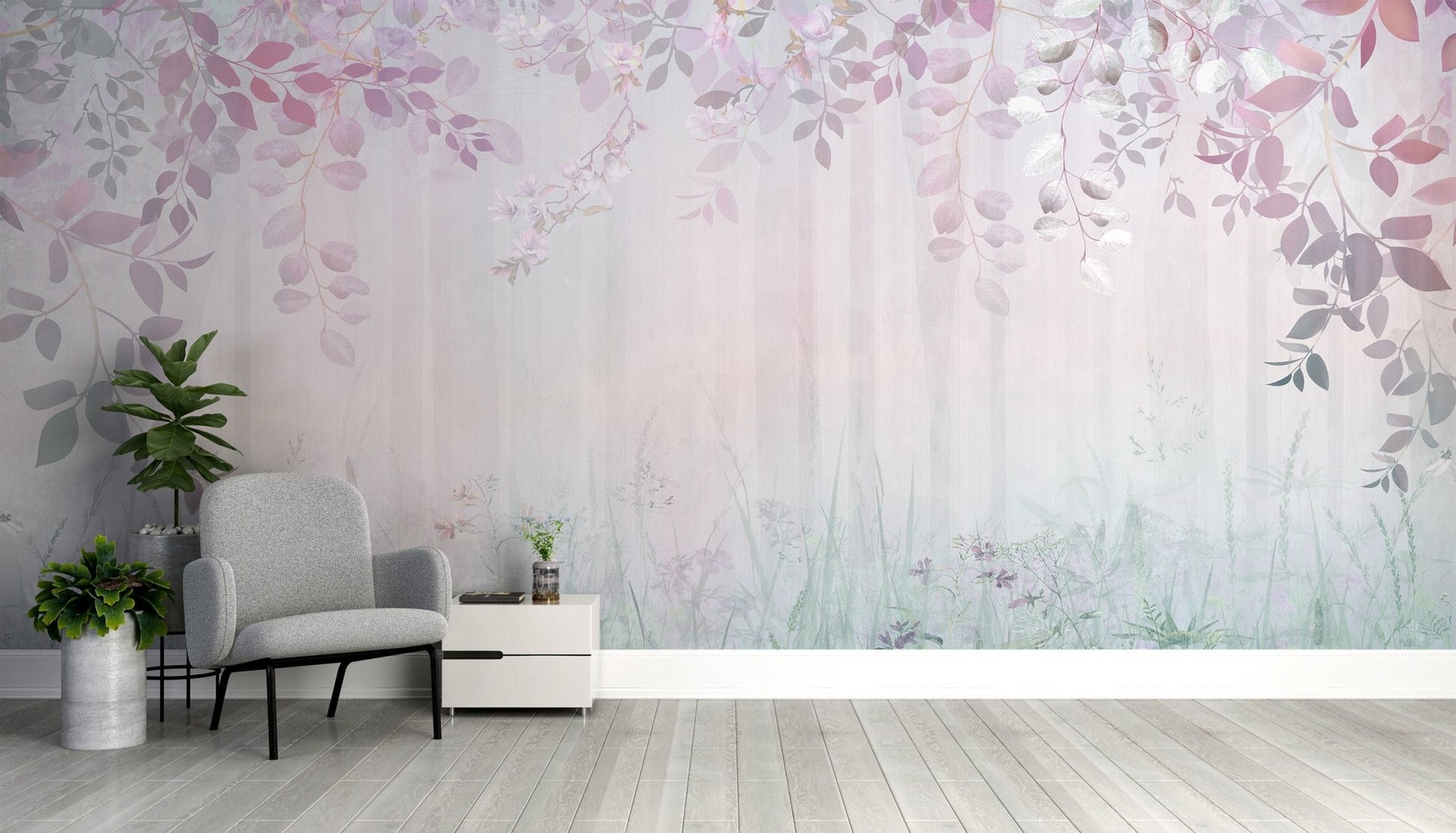 Rainbow Haze Forest Wallpaper Mural - Wallanza