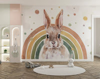 Rainbow Rabbit Wallpaper Mural - Wallanza