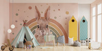 Rainbow Rabbit Wallpaper Mural - Wallanza