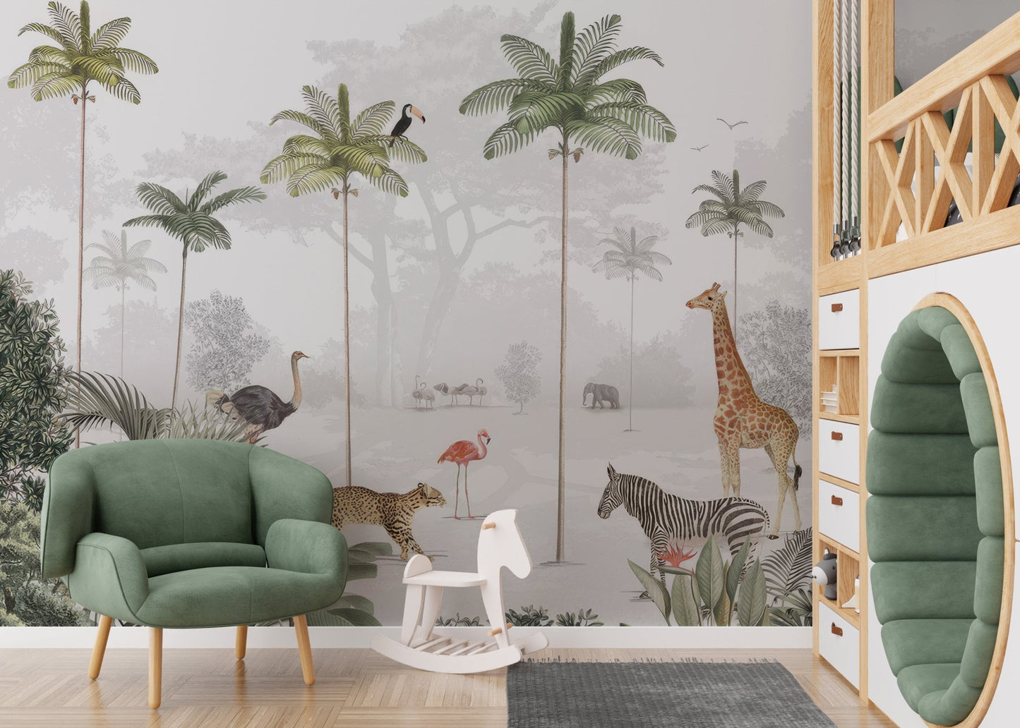 Rainforest Animals Wall Mural - Wallanza