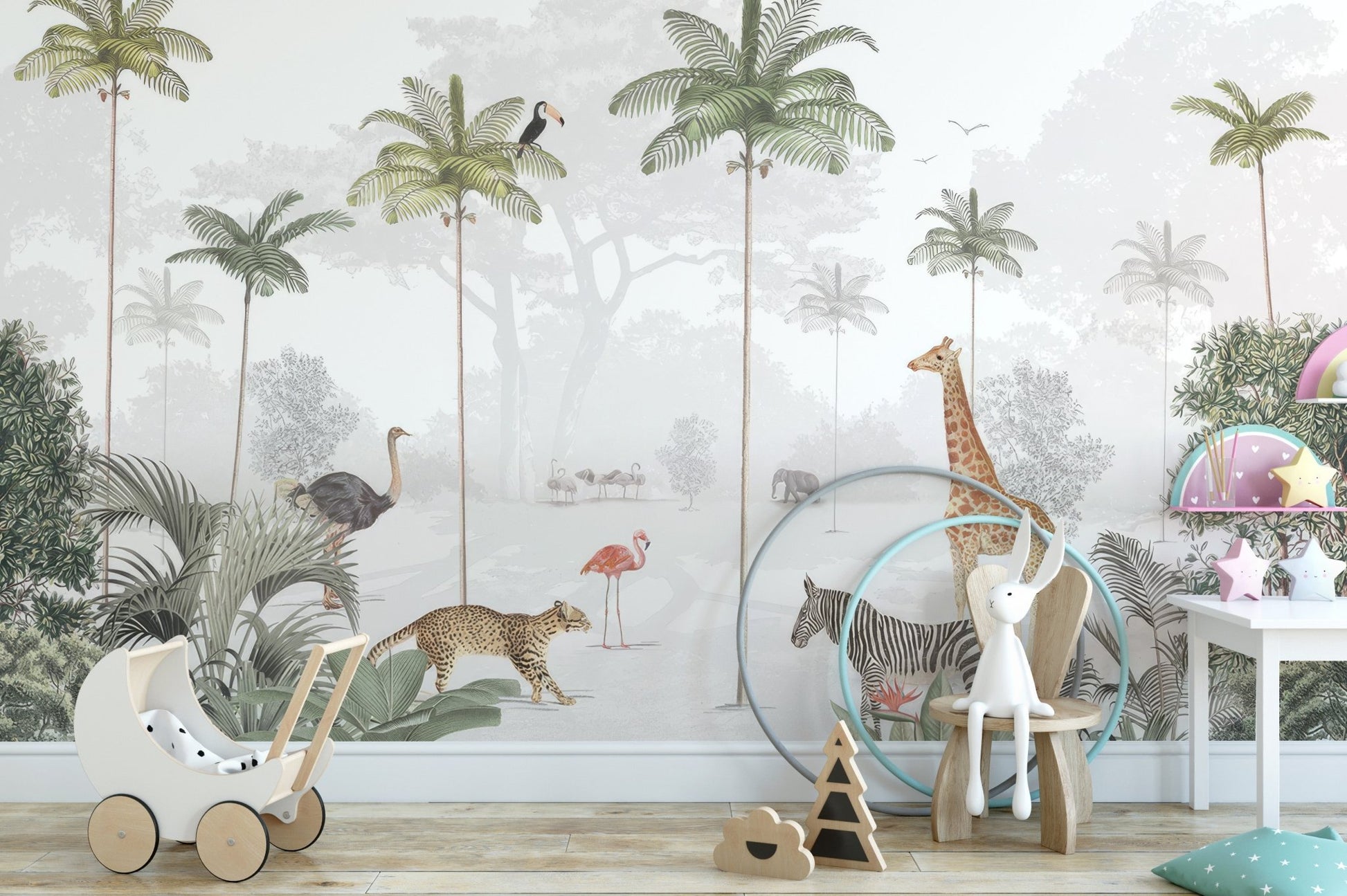 Rainforest Animals Wall Mural - Wallanza