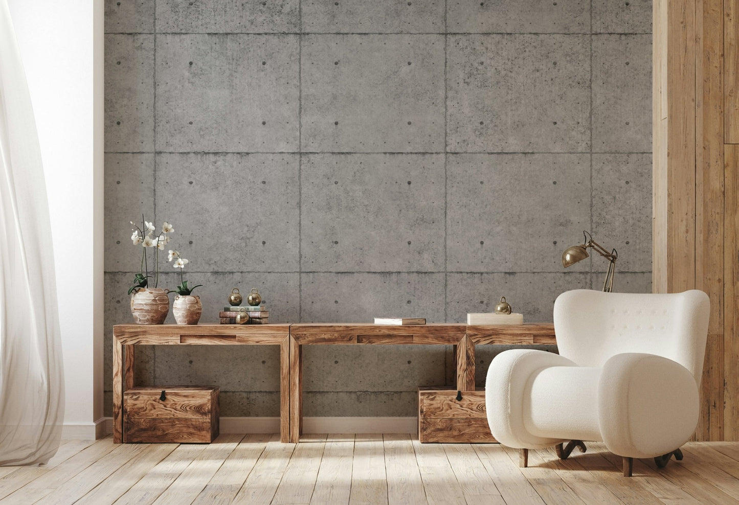 Raw Edge Modern Concrete Texture Wall Mural - Wallanza
