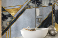 Marble design mural for sleek and contemporary wall aesthetics.
