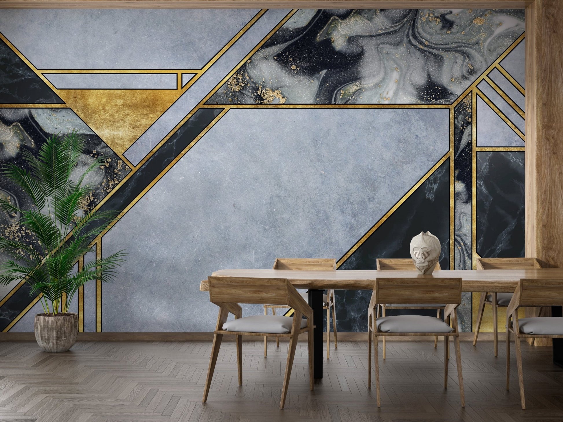 Wall mural showcasing realistic marble designs for refined spaces.
