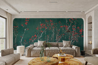 Red Floral Reflection Wallpaper - Wallanza