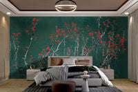 Red Floral Reflection Wallpaper - Wallanza