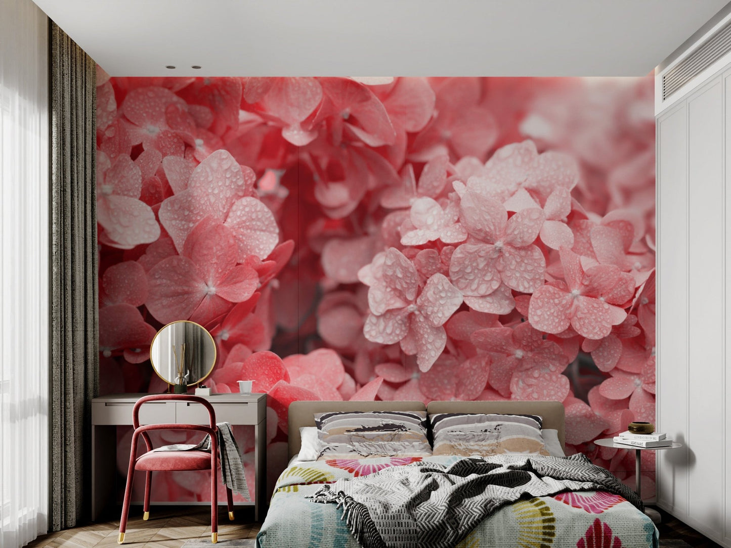 Red Hydrangea Flower Wallpaper - Wallanza