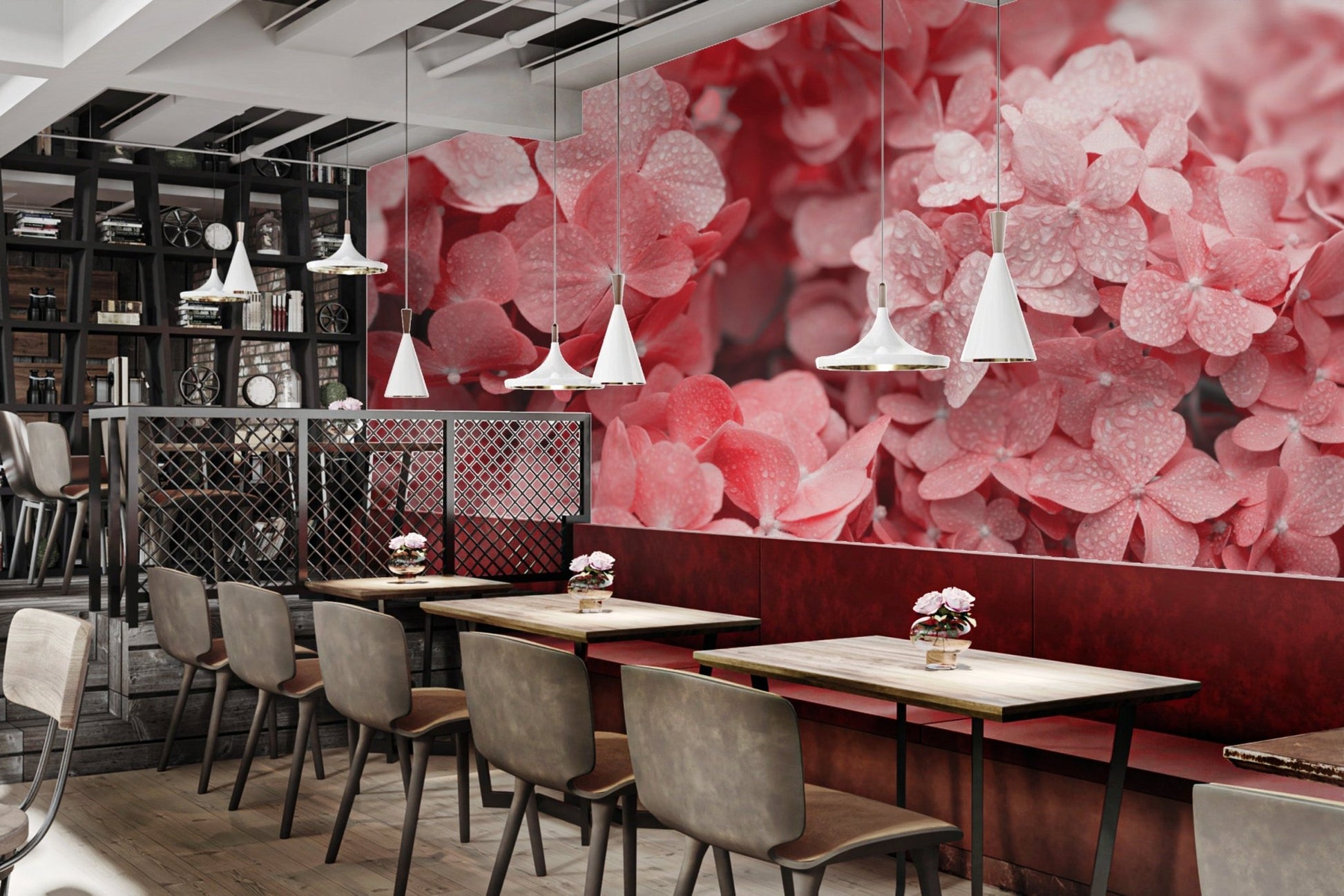 Red Hydrangea Flower Wallpaper - Wallanza