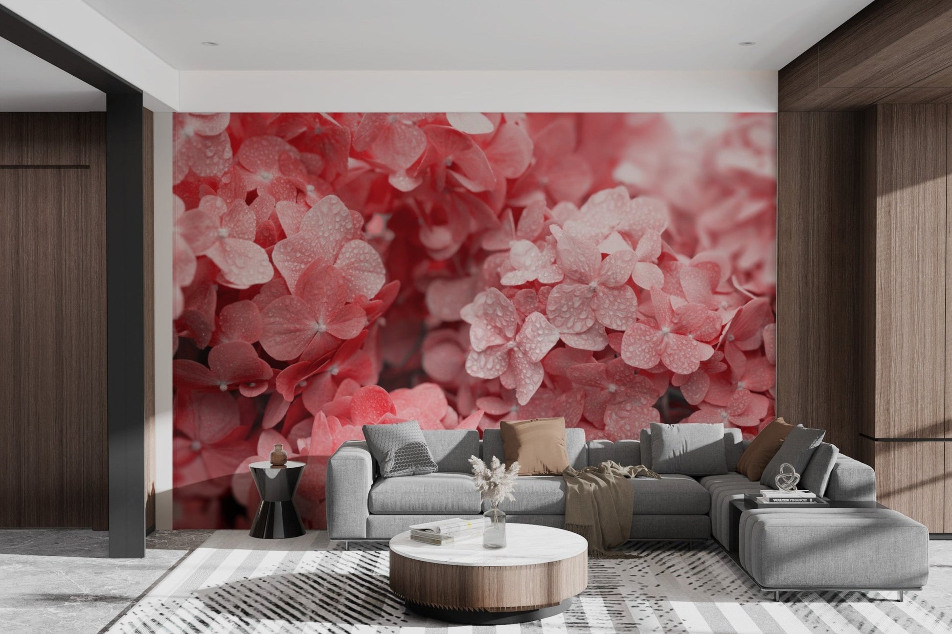 Red Hydrangea Flower Wallpaper - Wallanza