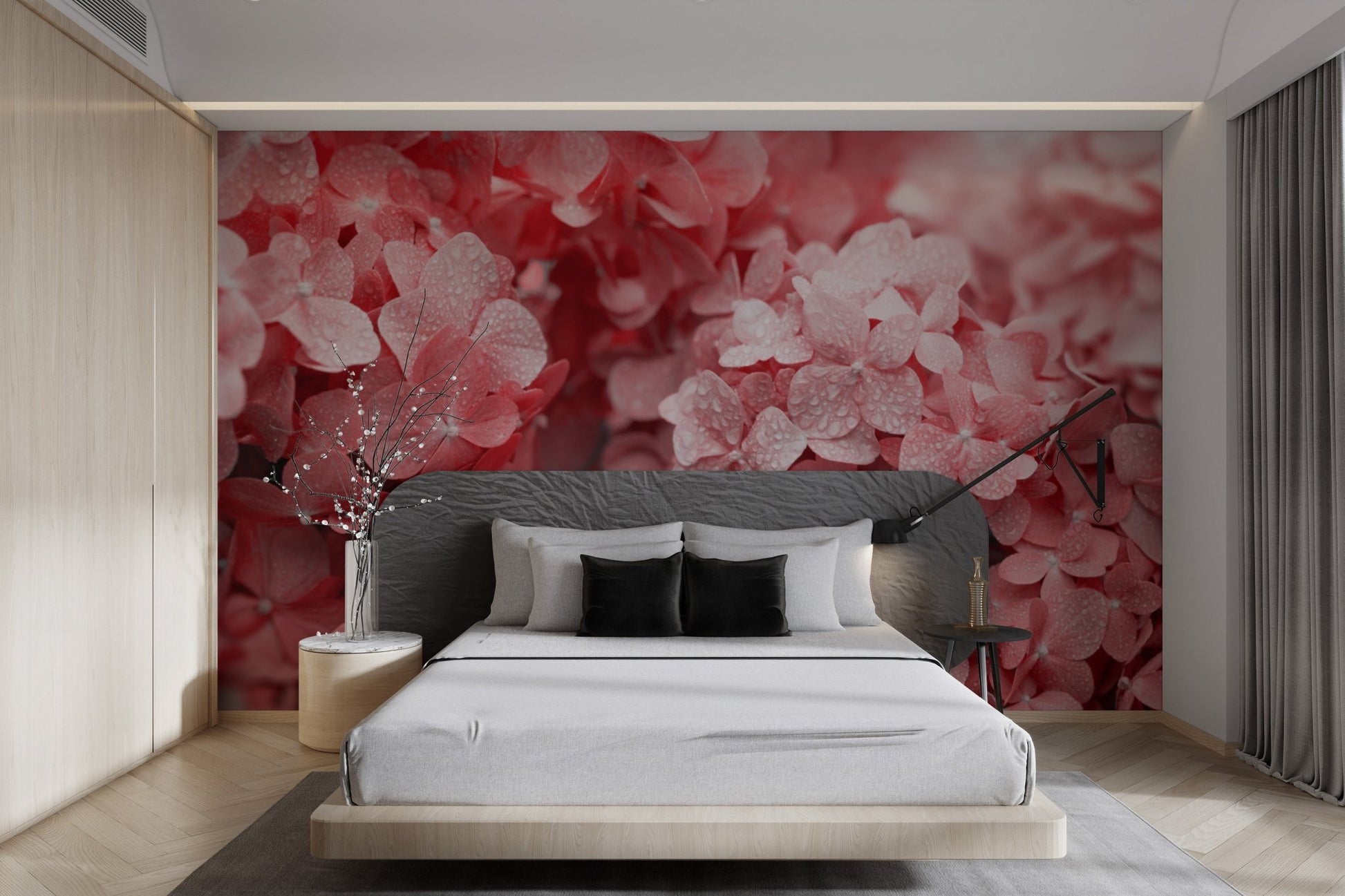 Red Hydrangea Flower Wallpaper - Wallanza
