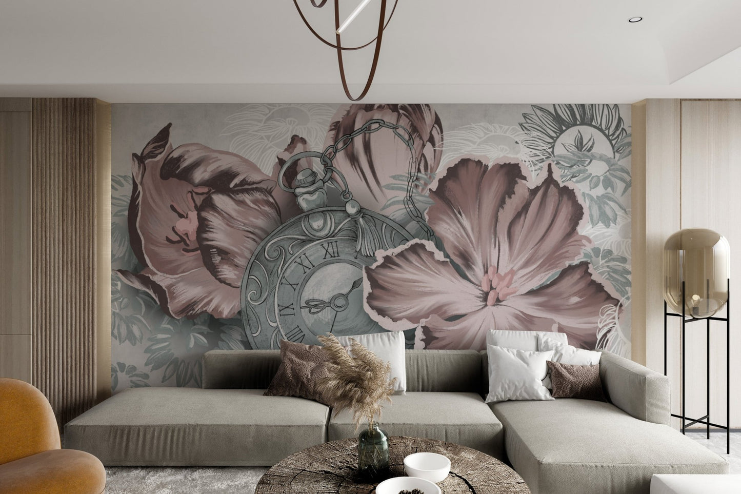 Red Vintage Floral Wallpaper - Wallanza