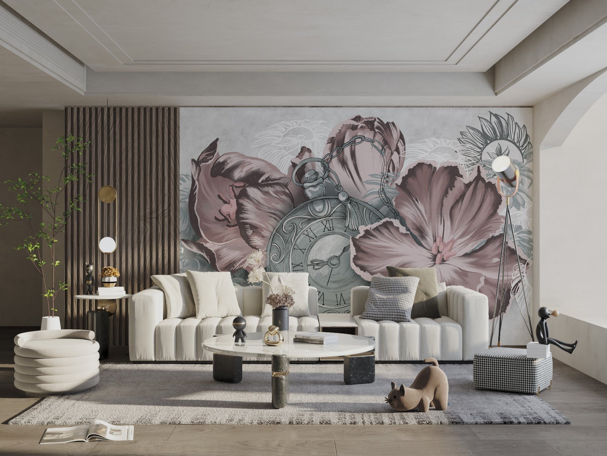 Red Vintage Floral Wallpaper - Wallanza