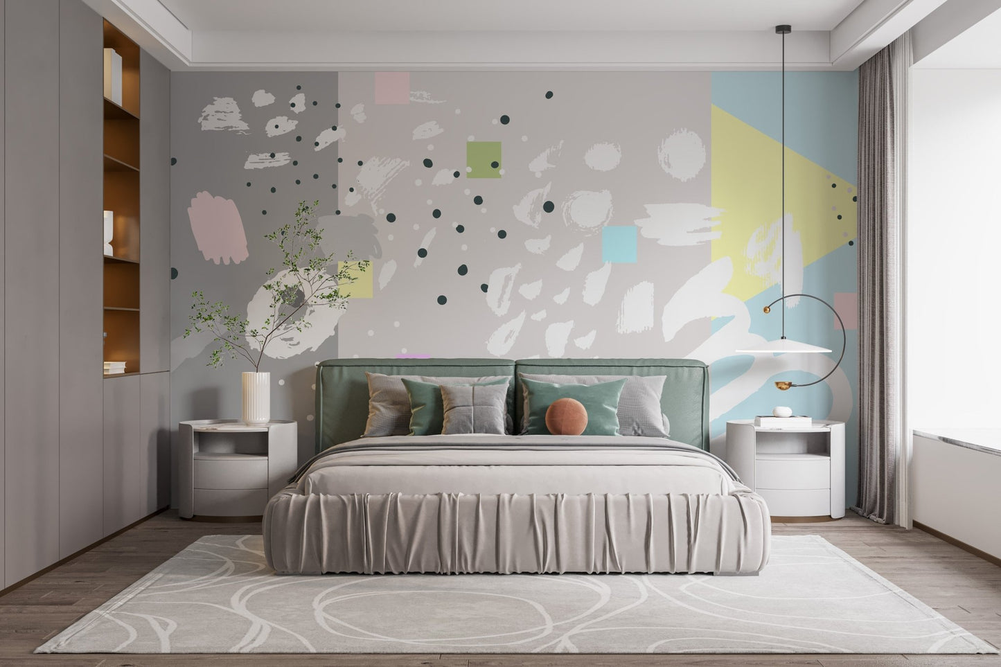Artistic brushstroke mural wallpaper
