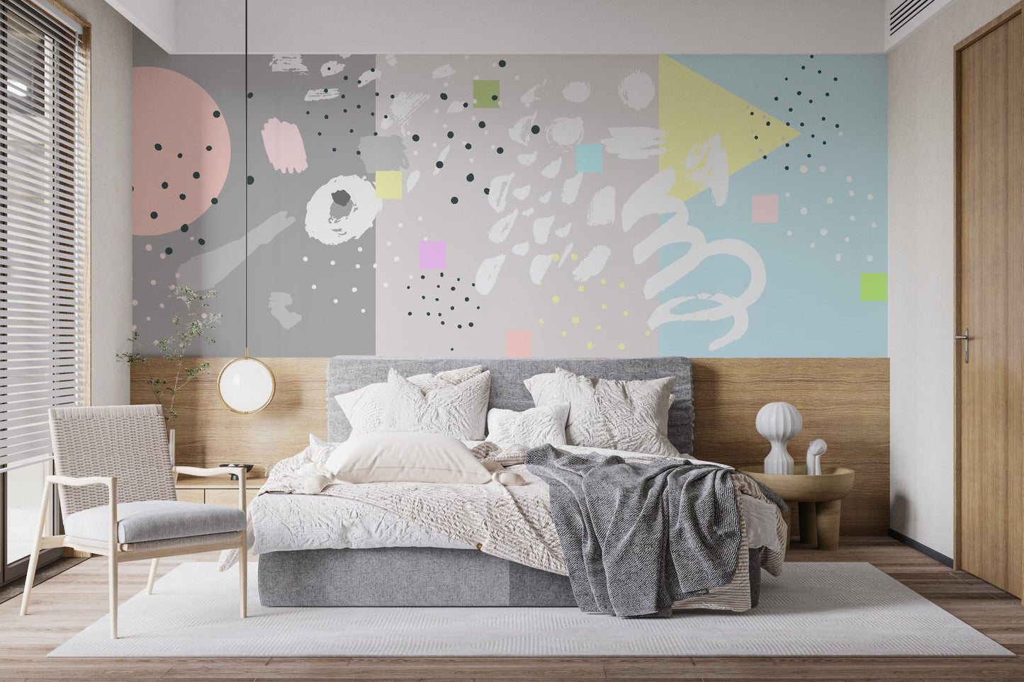 Abstract art mural wallpaper design
