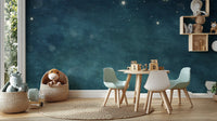 Blue Nebula Bliss wallpaper mural in a kids play area