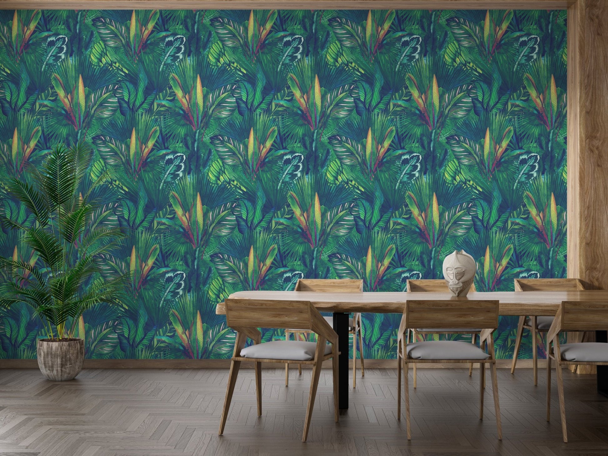 Tropical Leaf Pattern Removable Wallpaper