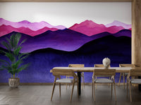 Artistic wave wall mural used as a feature wall in a living area.