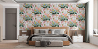 Repeating flower pattern wallpaper art
