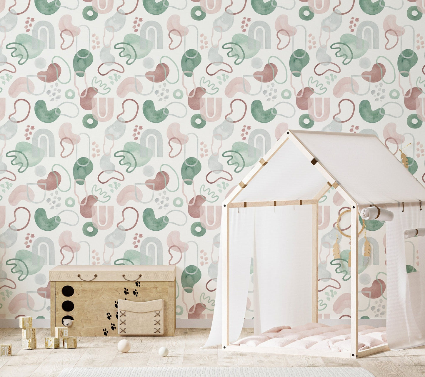 Repeated Pattern Design Wallpaper Mural for trendy decor